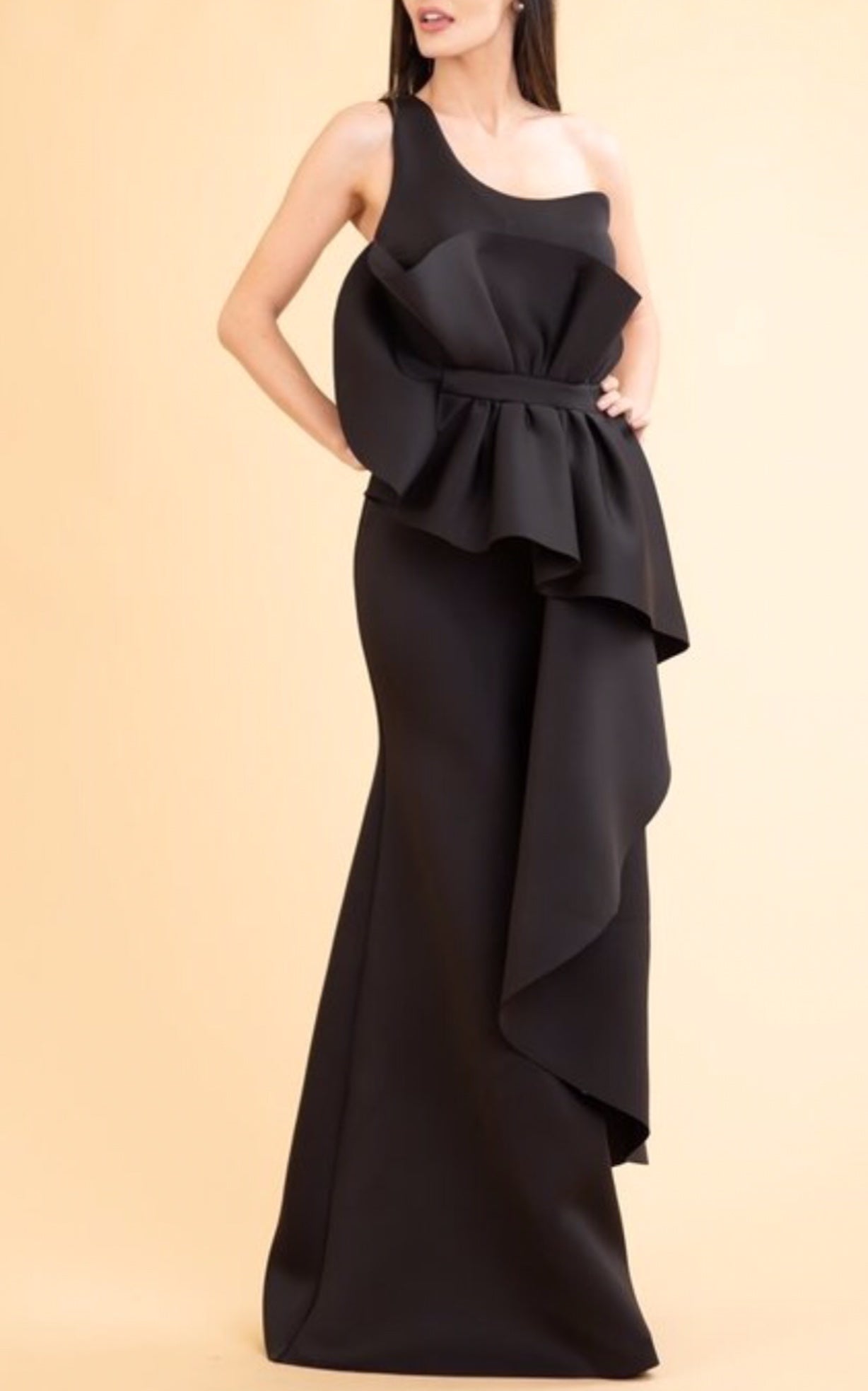 First Lady one shoulder peplum gown – Kchic Boutique